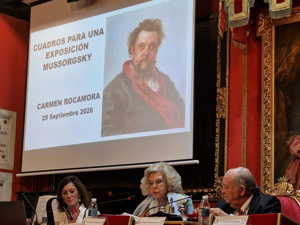Proyeccion del acto Cuadros para una exposicion: Mussorgsky, fechado el 29 de septiembre de 2026. Fotografia del salon durante el acto Cuadros para una exposicion: Mussorgsky. La p